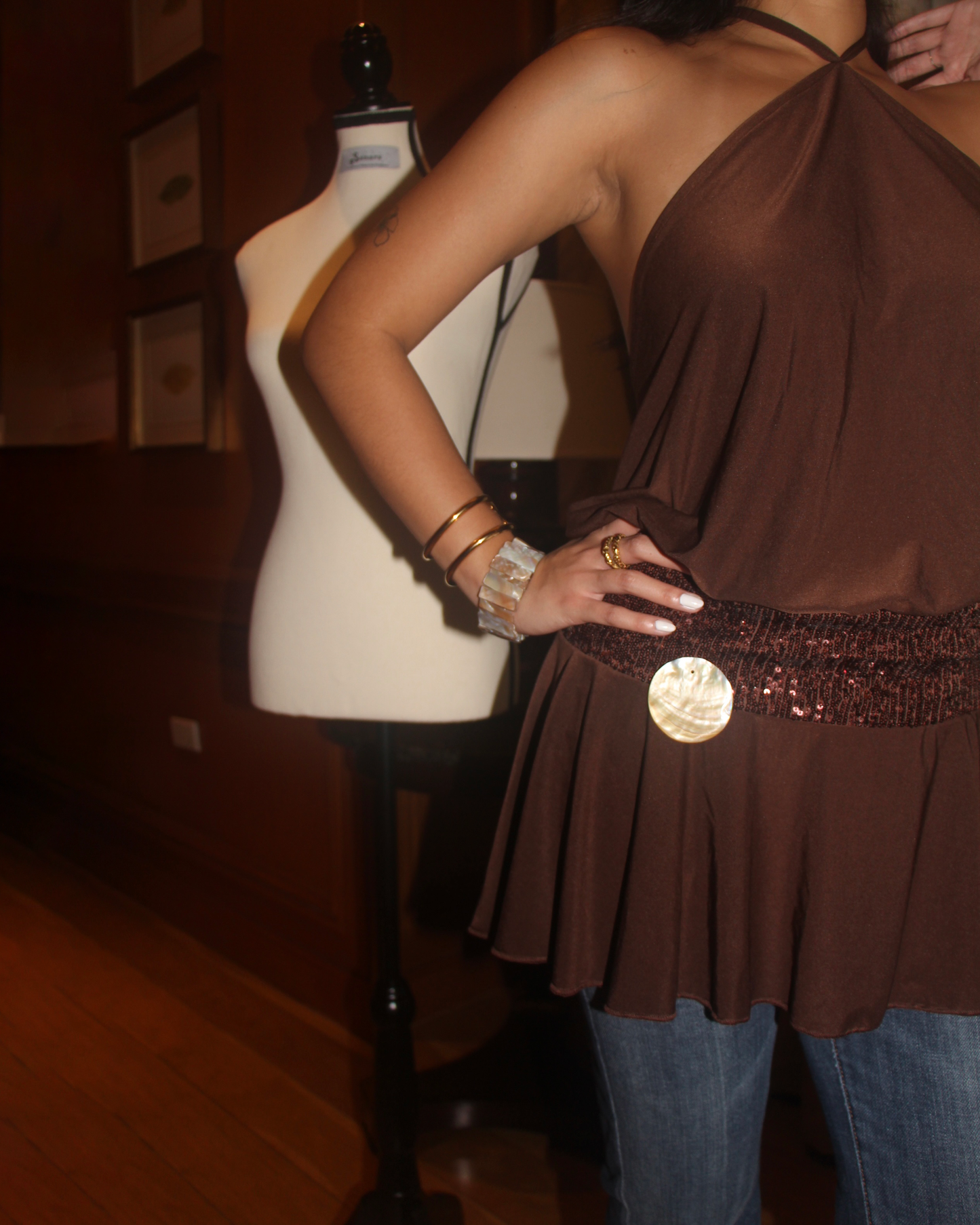 MANILA MINI DRESS IN BROWN SUGAR